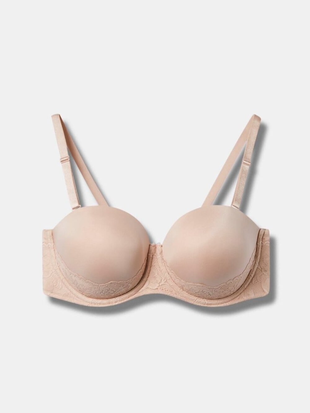 Torrid Curve Smooth Strapless Push-Up Bra 40D Nude Convertible Multiway